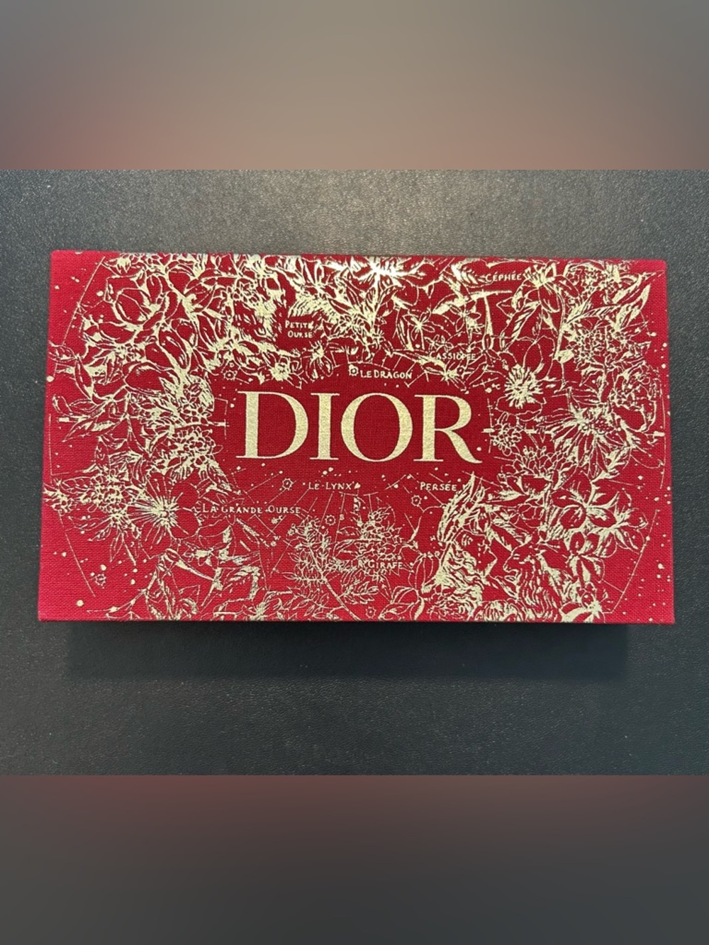 NWOT Dior Red and Gold Floral Logo Box